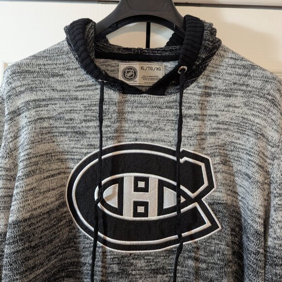 NHL Montreal Canadiens Grey and Black Knitted Hoodie - Size XL - Picture 3 of 12